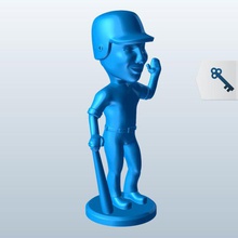 baseball player leaning bat v2 people printable lowpoly 3d print model - Mito3D