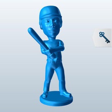 baseball player swinging bat v1 people printable lowpoly 3d print model - Mito3D