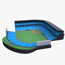 stadio di baseball 3degestar architettura arenas atletica leggera pubblico città folla fan campo gioco league principali modello sport lo struttura 3d print model - Mito3D