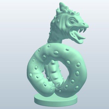 basilisco v1 mítico criaturas imprimible lowpoly míticas 3d print model - Mito3D