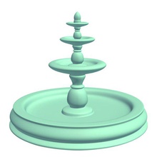Becken Brunnen v2 3basin Architektur bedruckbar ist lowpoly 3d print model - Mito3D