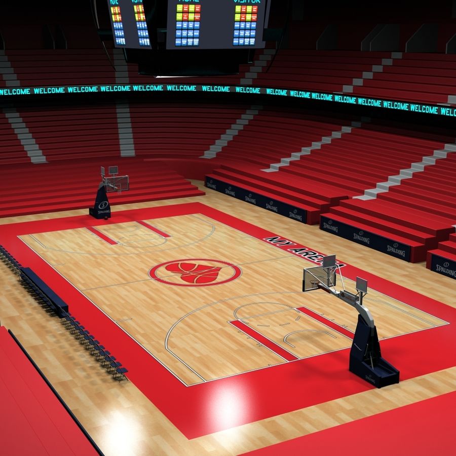 basketball-arena 3degestar Architektur Arenen Bälle Korb basketball Gericht Spiel Halle Innenraum Modell Szene sport Stadion 3D print model - Mito3D