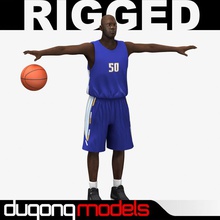 basketball player 01 athlete balls black body character dugongmodels game guys human lower male man model organic people polygon realtime sport 3d print model - Mito3D