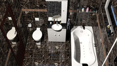 banyo paketi mimarlık küvet pil tasarım kapı dorondei mobilyalar mobilya iç model oda sahne shouer lavabo havlu wc 3d print model - Mito3D