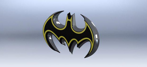 batman insignia de el logotipo elemento 3d print model - Mito3D