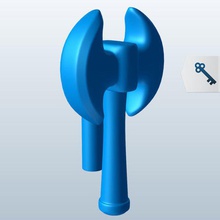 battle axe v1 bike spoke clip toys printable lowpoly 3d print model - Mito3D