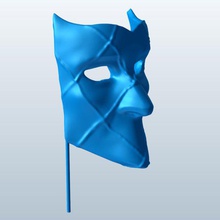 bautamask v1 mardi gras mask bauta variation apparel printable lowpoly 3d print model - Mito3D