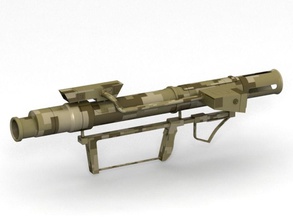 bazooka juego granada arma de fuego el lanzador mdhakkoum militar misil modelo moderno proyectil impulsado cohete rpg rpg7 los terroristas la guerra 3d print model - Mito3D