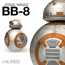 bb-8 droid star wars + nurbs 8 awaken bb bb8 c3po character electronics empire fi fiction fictional fighter force jedi model r2d2 robot sci science space spacecraft spaceship thecadbuilder ufo war 3d print model - Mito3D
