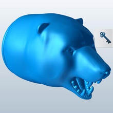 bear head v1 thimble novelties printable lowpoly 3d print model - Mito3D