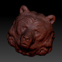 bear head 3d aggressive angry animal attack beast big cnc furnishings fury grizzly high jaws lucky hunter 2008 model obj poly printable prints roar sculpture stl ursus wild 3d print model - Mito3D