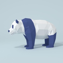 ours panda low poly 3d animal de l'arctique le bambou l'ours faible mélange blender canada dessin animé la chine chinois fourrure grizzly bas les mammifères modèle ocstard pinyin polaires pôle russie sibérie toon sauvage 3d print model - Mito3D