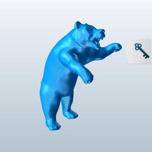 urso rugido de cumplicidade para a frente v1 rugindo animais printable lowpoly 3d print model - Mito3D