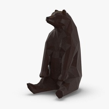 urso sentando-se animais besta carnívoro dos desenhos animados peles inferior mamífero modelo natureza pólo poli predador royalmix sentar-se selvagem 3d print model - Mito3D