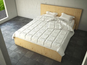 a cama 3d o quarto cobertor pano contemporânea design designer mobiliário móveis de alta luxo colchão modelo moderno qualidade realista escandinavos folha vain59 vray 3d print model - Mito3D