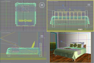 bed duvet architecture bedroom blanket fur furnishings furniture home human jg3d mattress model pillow sleeping throwing wood 3d print model - Mito3D
