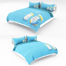 bed kid bedroom blanket cloth cover cushion fabric furnishings furniture linen model note4max pillow plaid realistic throwing 3d print model - Mito3D