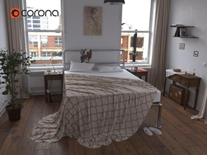 yatak odası Daire mimarlık corona mobilya ev iç ışık canlı model oda sahne uyuyor yapısı unkh 3d print model - Mito3D