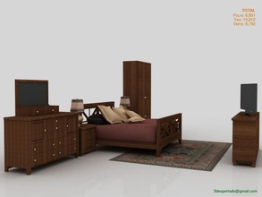 yatak odası iç dolap mobilyalar mobilya karen lamba lüks margaryan optimize edilmiş gerçekçi raf 3d print model - Mito3D