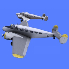 beechcraft modèle 18 - 2 couleurs des avions en avion d'affaires de la conception drzewiecki historique livrée privé l'hélice 3d print model - Mito3D