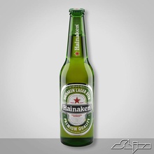 beer bottle heineken 3d alcohol beverage cold dink food glass green model ray refreshments shiva3d v vray 3d print model - Mito3D