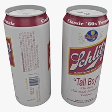 beer can schlitz tall boy 3d molier alcohol ale american bar beverage drinking fluid food milwaukee model party vray wisconsin 3d print model - Mito3D