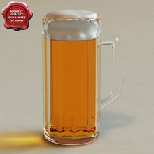 bicchiere da birra v2 3d molier l'alcol bar bavarese becks bevanda la bottiglia tazza a proposito schiuma cibo di vetro max modello partito pinta vray 3d print model - Mito3D