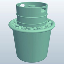 beer keg tub v2 food printable lowpoly 3d print model - Mito3D