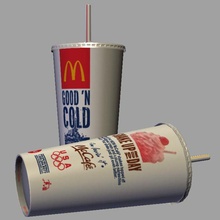 beverage cup container drinking fast food mcdonald model mundug straw 3d print model - Mito3D