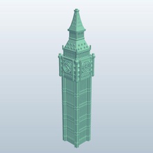 big ben Saat Kulesi v1 büyük saat kule yer işaretleri yazdırılabilir lowpoly 3d print model - Mito3D