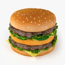 big hamburger burger Käse cheeseburger schnell Essen grill Salat mcdonalds Fleisch Modell nicemodels sandwich Tomate 3d print model - Mito3D