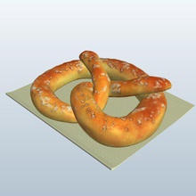 gros bretzel serviette v3 de table les aliments imprimable lowpoly 3d print model - Mito3D