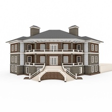 büyük taş ev teras 2 Amerikan antonio mimarlık tuğla buonarotti klasik yazlık Avrupa kat konak model özel konut Rus yapısı ahşap woodframe 3d print model - Mito3D