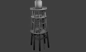 big tower water village furniture 3d print model - Mito3D