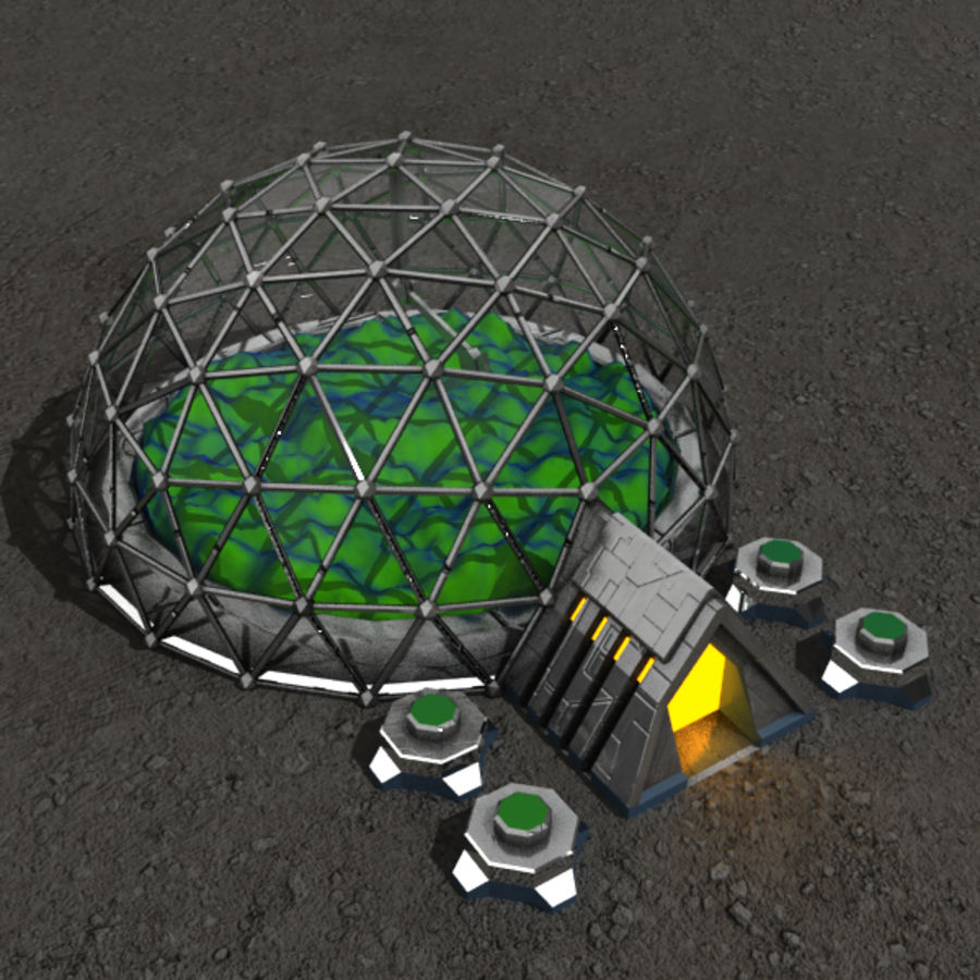 biyosfer sci-fi bina uzaylı mimarlık temel koloni inşaat kubbe çiftlik fi kurgu gelecek kvakling askeri model portal roket rts sci bilim scifi alanı uzay gemisi istasyonu yapısı 3D print model - Mito3D