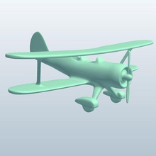çift kanatlı v2 uçak yazdırılabilir lowpoly 3d print model - Mito3D