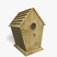 kuş evi abramsdesign hayvan mimarlık geri arka bahçesinde elemanları besleyici ev daha düşük model doğa yuva açık otopark poly ahşap yard 3d print model - Mito3D