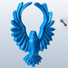 ali di uccello sopra la testa v1 bird maniglia della porta appendiabiti le decorazioni al stampabile lowpoly 3d print model - Mito3D