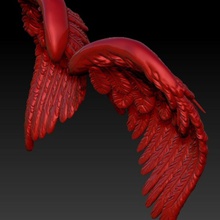 bird wings anatomical animal architecture body cover elements fantasy feather fly lucky hunter 2008 model realistic wing 3d print model - Mito3D