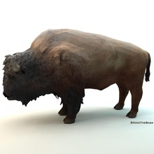 bison americana animais o blender brocktheboss buffalo buffalobill cheetah3d fronteira modelo sculptris oeste selvagem 3d print model - Mito3D