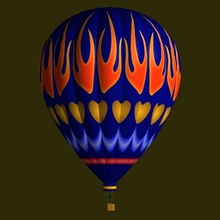 bl flamme de l'air des avions en avion dirigeable ballon blimp la chaud hotair kringle bas modèle poly polygone véhicule 3d print model - Mito3D