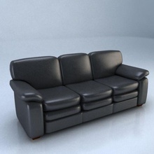 Schwarzes Leder sofa 3d Bett schwarz Stuhl conceptostudios couch Kuh Kissen Einrichtung Möbel Haus live - Liege Modell Raum textur tv 3d print model - Mito3D