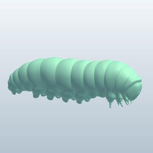 negra de rabo andorinha caterpillar v1 o preto insetos printable lowpoly 3d print model - Mito3D