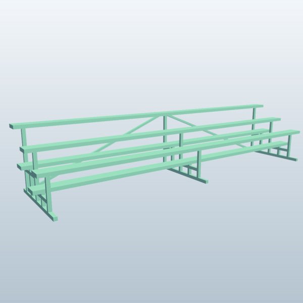 bleachers v1 outdoors printable lowpoly 3D print model - Mito3D