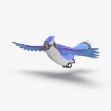 blauer Vogel Fliegen Tier birdie birdy blau cartoon Feder Flug flauschig komisch Fell Modell Haustiere royalmix songs toon Flügel 3d print model - Mito3D