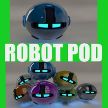 robô azul pod v2 o personagem cyber cibernética fi gratuito voar laser mech mecha modelo sonda richenks robótica sci frete nave espacial tech transporte ufo arma 3d print model - Mito3D
