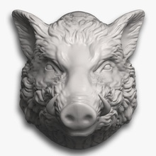 boar head sculpture 3d animal land mammal model modeler3dcom nature 3d print model - Mito3D