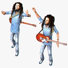bob marley rigged 3d celebrity character cliche dread dreadlocks gameready gibson guitar guys human lower male man model music musician people poly rastaman realtime rig studios Bob Marley 3d print model - Mito3D