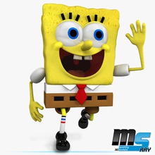 bob sponge squarepants blend cartoon character comic funny hero human kid mickey model morph ms ray shaped show 3d print model - Mito3D