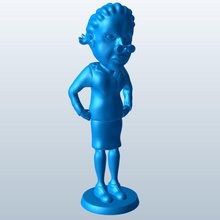 bobblehead angry librarian v1 people printable lowpoly 3d print model - Mito3D